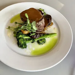 Prime Filet Mignon - Truffle-Fingerling Potatoes, Broccolini, Demi-Glace