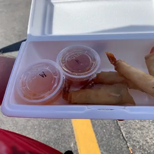 a tray of food