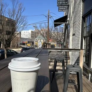 Latte in the patio next door