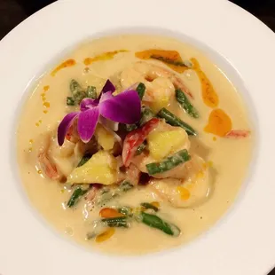 coconut curry with jumbo shrimp