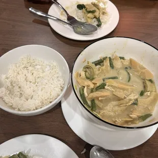 Green curry. Sorry it was so delicious we dug in before snapping the photos ‍