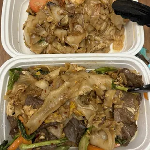 Top: Druken Noodles Bottom: Pad See Eew