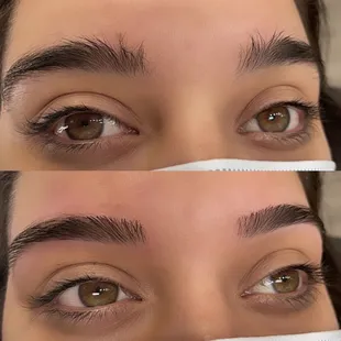 Before and after Eyerbows threading