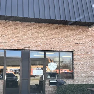 Outside of the coffee shop.