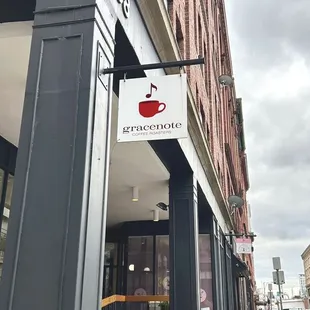 the front of the building