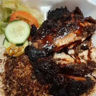 Jerk Chicken with Rice and Peas