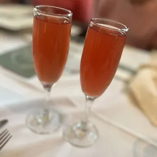 Pomegranate mimosas