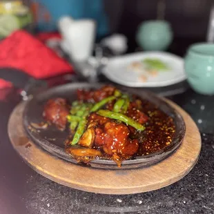 a plate of food on a table
