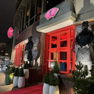 the entrance to the restaurant