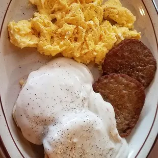 Biscuits &amp; gravy, eggs &amp; sausage, tasted great.