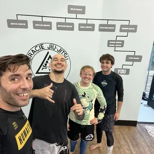 Me with Professors Evon Wasko and Kai in front of the Gracie Lineage chart.