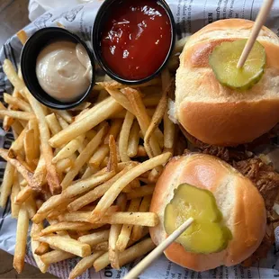 Pork sliders and fries