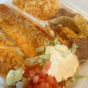 Chicken enchiladas combo