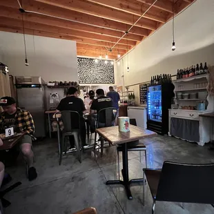 a group of people in a restaurant
