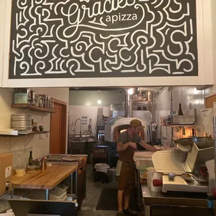 a man working in a kitchen