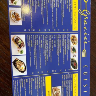 The NEW MENU and pricing