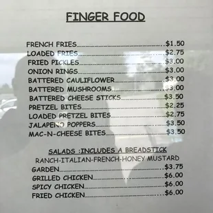 the menu