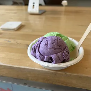 Ube and pandan - perfect combo