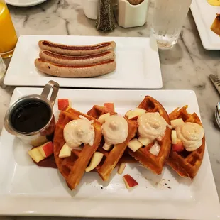 Waffle and Side of Sausage (extra cost)