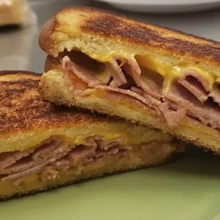 a ham and cheese sandwich