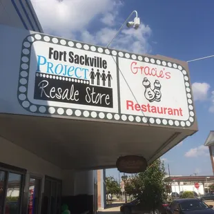 the front of the restaurant