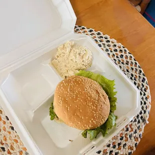 Grill BBQ Chicken Sandwich with Potato Salad