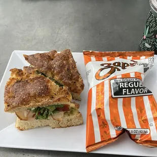 Smoked turkey pesto sandwich