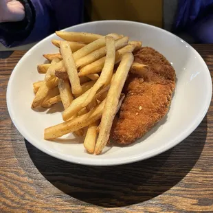 Kids Chicken Tender my daughter really liked.  She was impressed with the size of the tender and happy that it was "real" chicken inside.