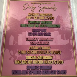 Daily Specials