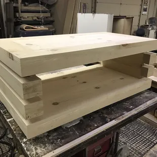 Unfinished pine coffe table