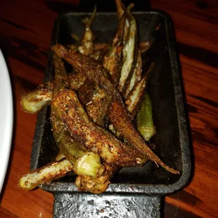 Blackened okra.