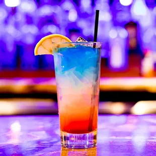 a colorful drink