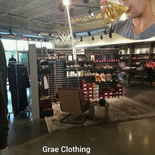 Gorgeous clothes.  Brilliant brands.  Delicious drinks.  If you are a male, or if you care about your man : Get.  In.  Here.