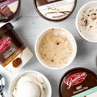 a variety of ice creams