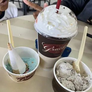 Cotton Candy, Sunrise Sensation Smoothie, &amp; Cookies &amp; Cream