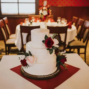 a wedding cake on a table