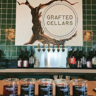 Bar area, wine flight