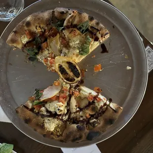 Pear and goat cheese pizza. So good I was already eating when I remembered to take a photo!