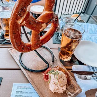 a pretzel and a beer