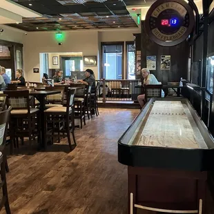 Main bar area with shuffleboard
