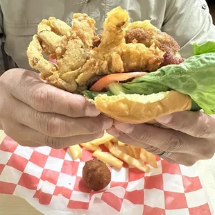 Softshell Crab Cake Sandwich Combo.