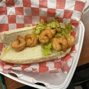 This is supposed to be a shrimp Poboy.