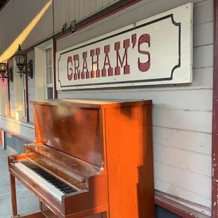 a piano outside