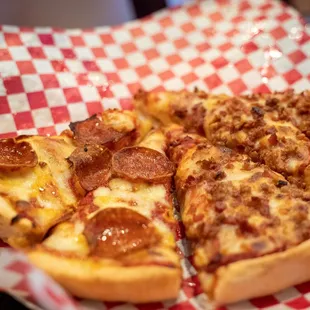 a slice of pepperoni pizza