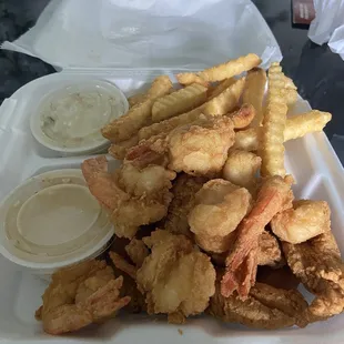 Fish (Perch) &amp; Shrimp Plate