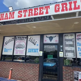 the entrance to graham street grill