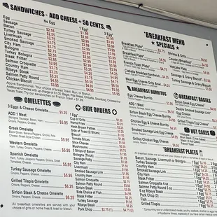 Breakfast Menu