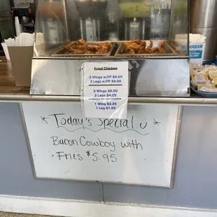 a sign that reads today&apos;s special