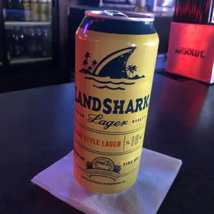 a can of landshark lager