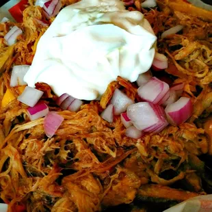 Loaded pork french fries